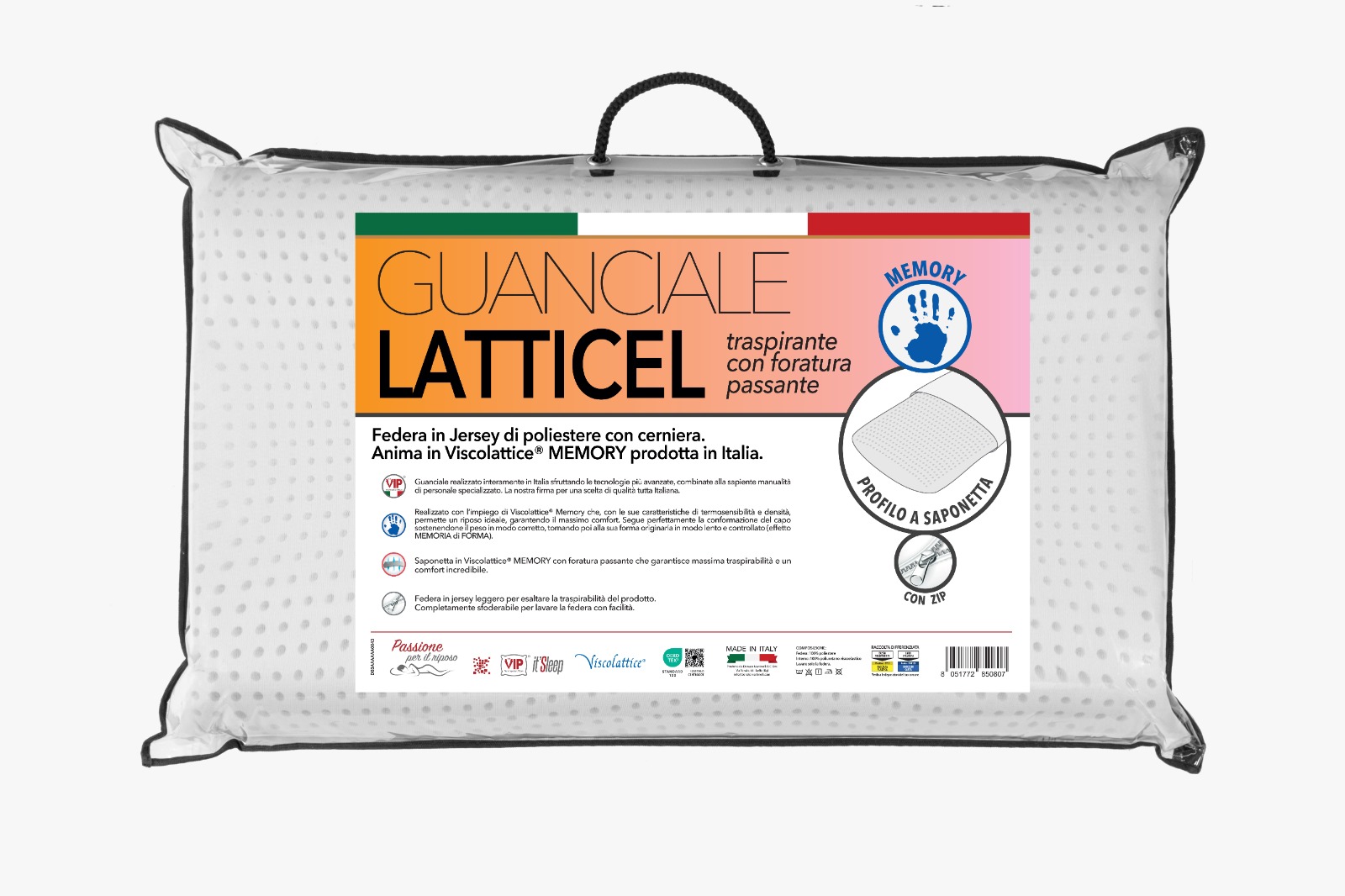 GUANCIALE  LATTICEL FORATO TRASPIRANTE