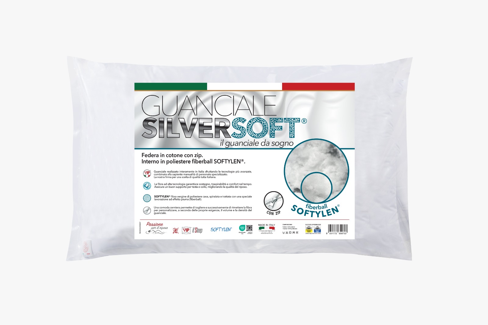 GUANCIALE SILVERSOFT FIBRA SOFFIATA